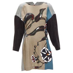 Marni multicolour floral print back crast dropped sleeve dress